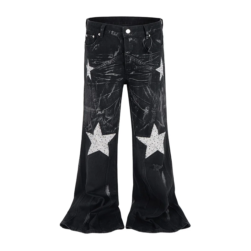 Vintage Hi Street Star Flared Jeans Pants Punk Style Hip Hop Denim Trousers For Male Patchwork
Vintage Hi Street Star Flared Jeans Pants Punk Style Hip Hop Denim Trousers For Male Patchwork