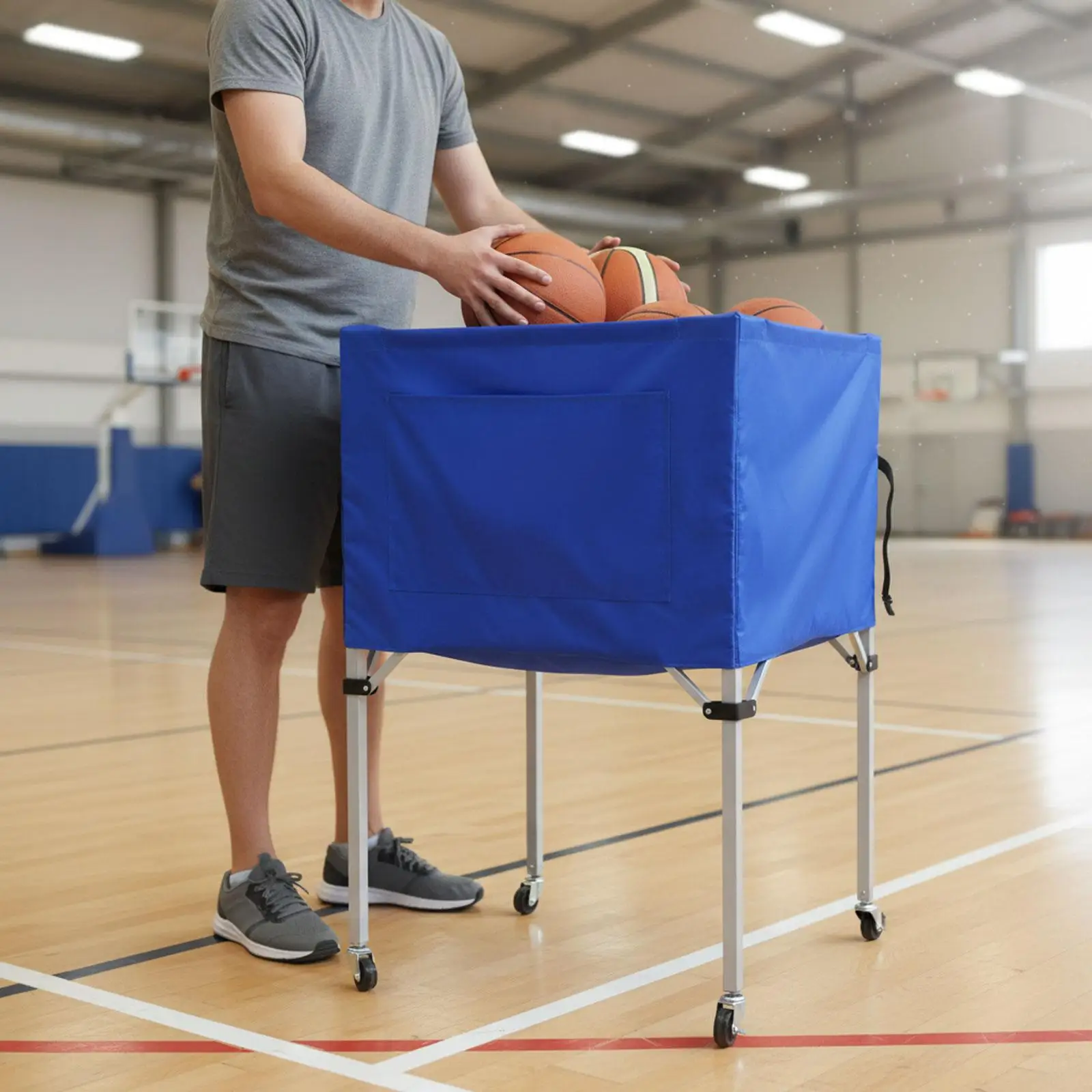 Volleyball Ball Cart with Wheels Aluminum Alloy Canvas Foldable Storage Basket for Basketball Soccer School Gym
Volleyball Ball Cart with Wheels Aluminum Alloy Canvas Foldable Storage Basket for Basketball Soccer School Gym