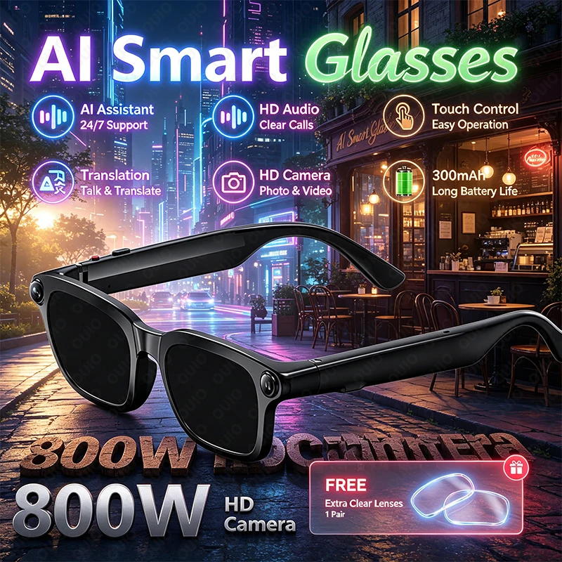 2026 New Smart Glasses 800W HD Camera Video Recording Photo HD Audio Touch Control 300mAh AI Assistant Translation Smart Glasses
2026 New Smart Glasses 800W HD Camera Video Recording Photo HD Audio Touch Control 300mAh AI Assistant Translation Smart Glasses