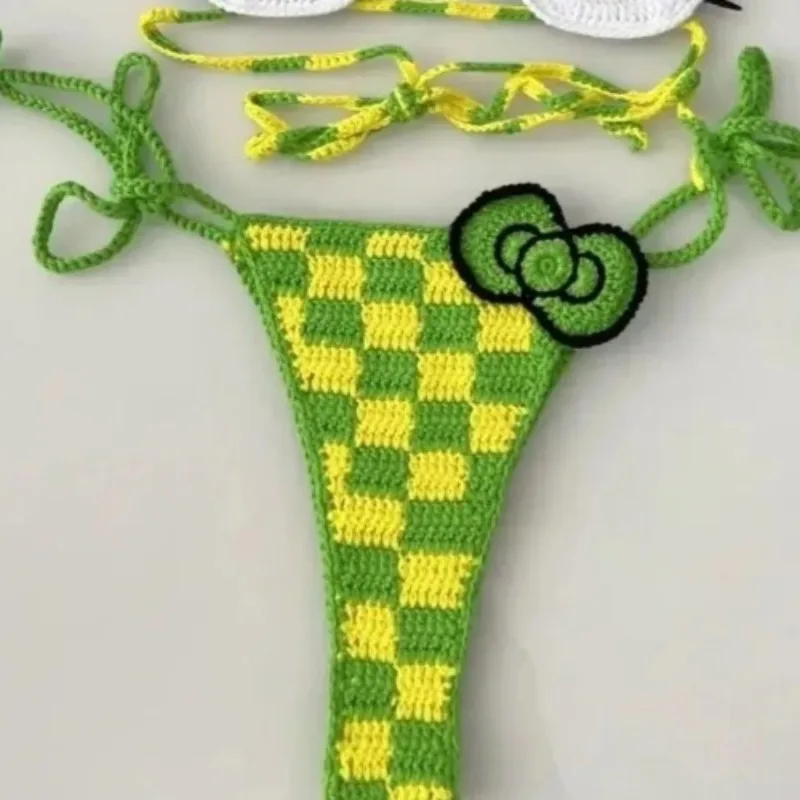 Милый вязаный крючком комплект бикини, комплект из 2 предметов, женские купальные костюмы, сексуальные микро-бикини с завязками, купальник, стринги, купальник, женский купальный костюм Kawaii
Милый вязаный крючком комплект бикини, комплект из 2 предметов, женские купальные костюмы, сексуальные микро-бикини с завязками, купальник, стринги, купальник, женский купальный костюм Kawaii