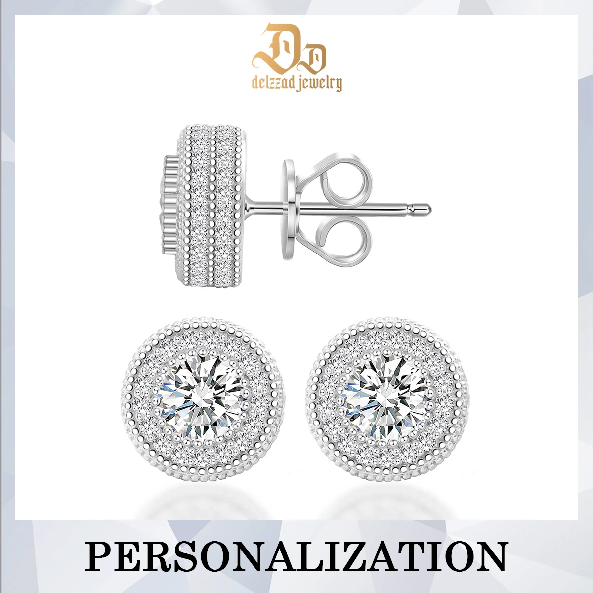 Delzzad 0.1/1ct 100% S925 Sterling Silver Round Moissanite Women's Premium Sparkling Earrings Diamond Luxury Fine Jewelry Gifts
Delzzad 0.1/1ct 100% S925 Sterling Silver Round Moissanite Women's Premium Sparkling Earrings Diamond Luxury Fine Jewelry Gifts
