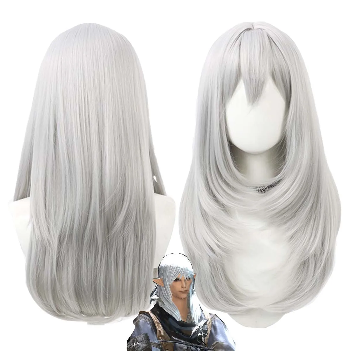 Halloween Party Estinien Wyrmblood Cosplay Long Silver Grey Heat Resistant Synthetic Hair Wig
Halloween Party Estinien Wyrmblood Cosplay Long Silver Grey Heat Resistant Synthetic Hair Wig