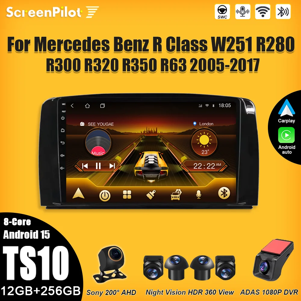 Android 15 For Mercedes Benz R Class W251 R280 R300 R320 R350 R63 2005-2017 Car Radio Intelligent System Carplay 8 Core Wifi RDS
Android 15 For Mercedes Benz R Class W251 R280 R300 R320 R350 R63 2005-2017 Car Radio Intelligent System Carplay 8 Core Wifi RDS
