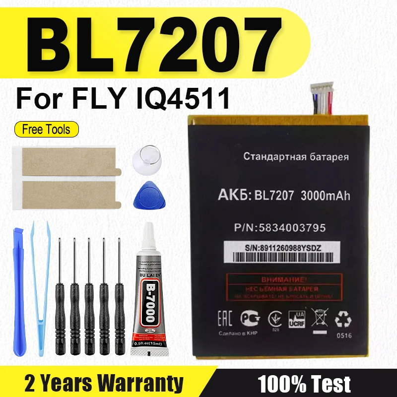 3000mAh BL7207 Li-ion Phone New Battery For FLY IQ4511 + Tools
3000mAh BL7207 Li-ion Phone New Battery For FLY IQ4511 + Tools