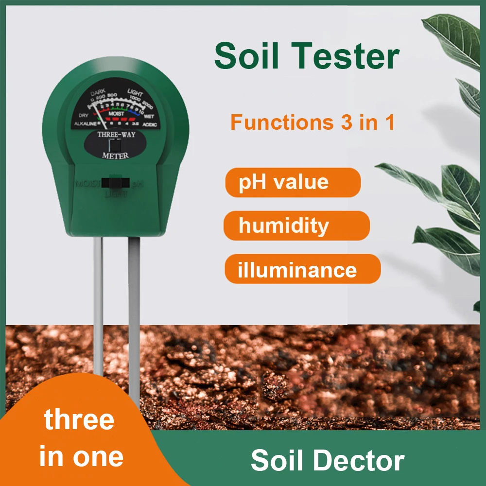 Тестер почвы 3 в 1, многофункциональный pH-метр почвы, влажность, освещение влажности для садовых растений, детектор горшков
Тестер почвы 3 в 1, многофункциональный pH-метр почвы, влажность, освещение влажности для садовых растений, детектор горшков