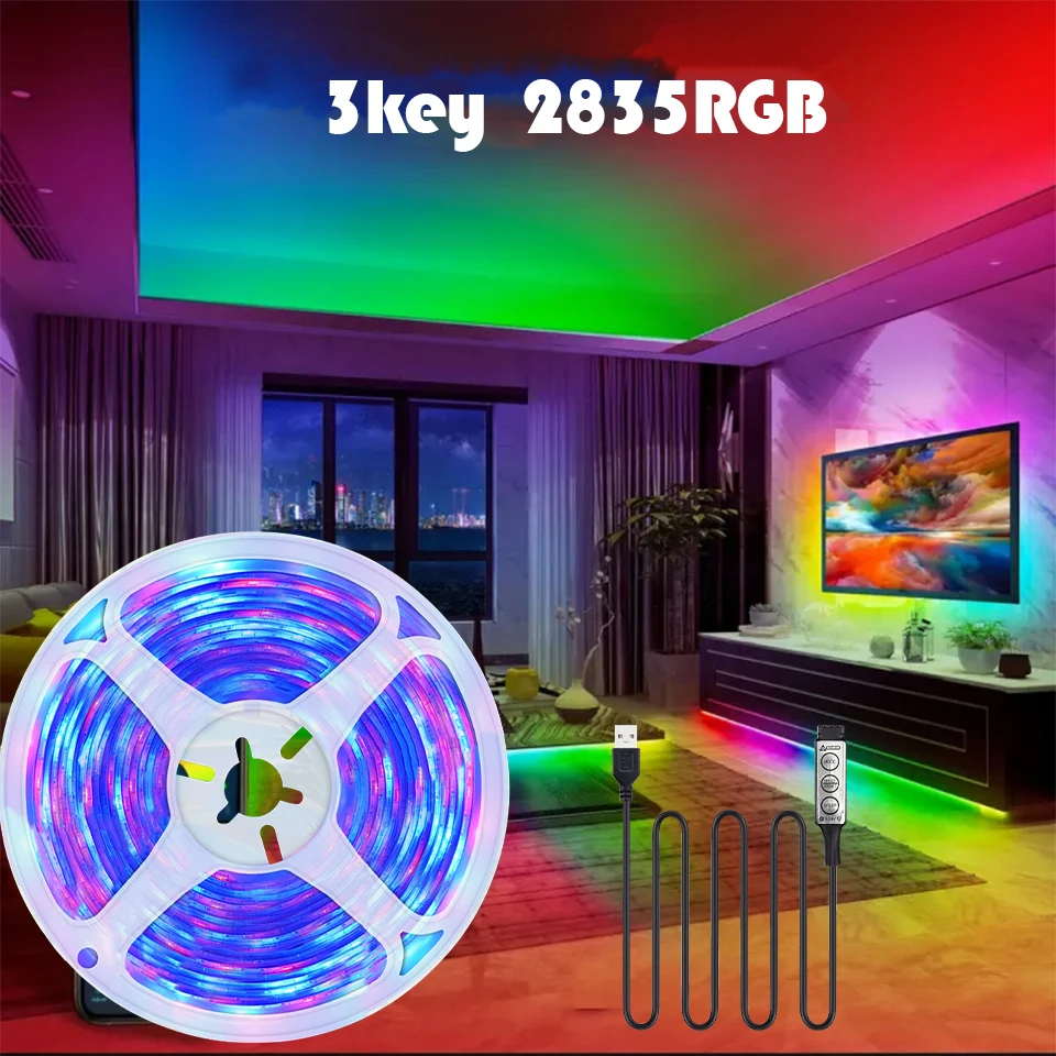 TV LED Light for TV, RGB Color Changing Light Strip with 3-Button Controller, TV Backlight USB Powered, Suitable for Bedroom
TV LED Light for TV, RGB Color Changing Light Strip with 3-Button Controller, TV Backlight USB Powered, Suitable for Bedroom
