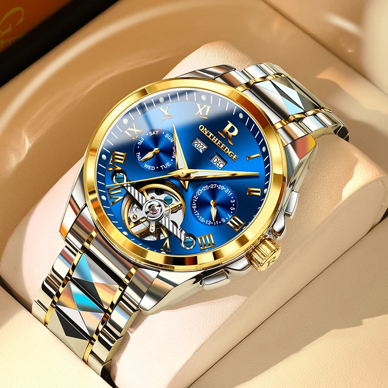 Luxury Automatic Tourbillon Watch for Men Calendar Clock Waterproof Luminous Stainless Steel Mechanical Watch Relogio Masculino
Luxury Automatic Tourbillon Watch for Men Calendar Clock Waterproof Luminous Stainless Steel Mechanical Watch Relogio Masculino