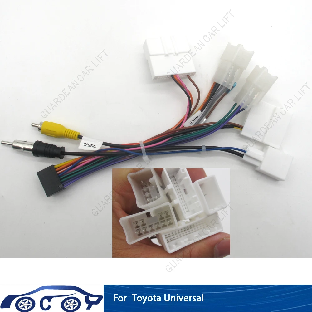 Car 16pin Wiring Harness Adapter With Camera Android Radio Power Cabler For Toyota Universal 2017+
Car 16pin Wiring Harness Adapter With Camera Android Radio Power Cabler For Toyota Universal 2017+