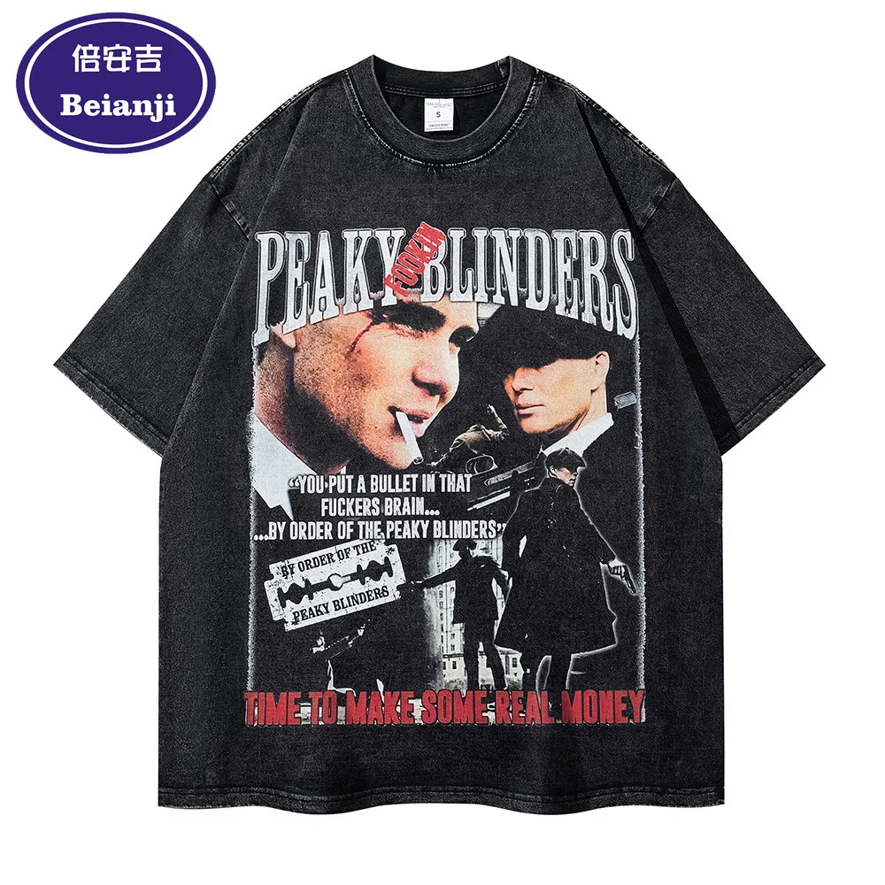 BEIANJI men oversized high street 3d printing pure cotton short-sleeved couple retro old washed heavy T-shirt trendy brand men
BEIANJI men oversized high street 3d printing pure cotton short-sleeved couple retro old washed heavy T-shirt trendy brand men