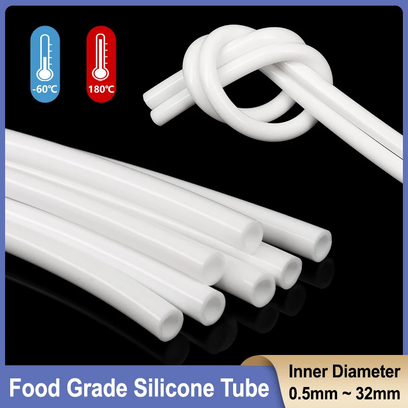 ID 0.5mm ~ 32mm White Food Grade Silicone Tube Flexible Non-Toxic High Temperature Resistant Drink Water Connector Plumbing Hose
ID 0.5mm ~ 32mm White Food Grade Silicone Tube Flexible Non-Toxic High Temperature Resistant Drink Water Connector Plumbing Hose