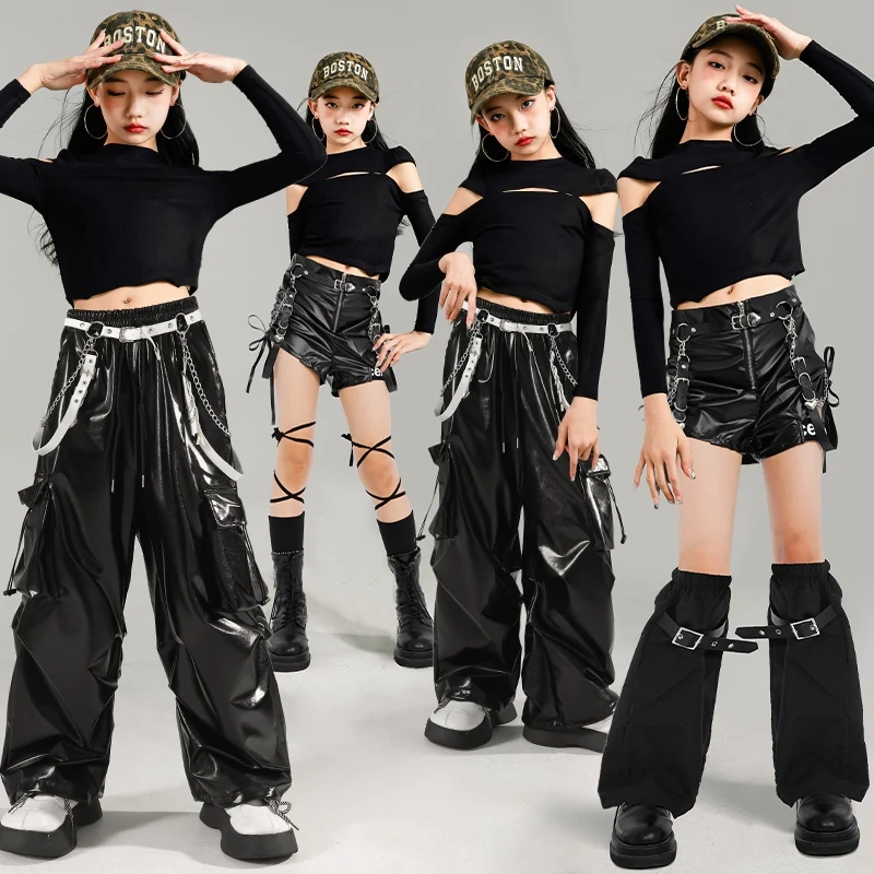 Hip Hop Girls Costume Girls Kpop Stage Costume Children Jazz Dance Clothing Black Tops Shuffle Pants Shorts Fashion Clothes 1367
Hip Hop Girls Costume Girls Kpop Stage Costume Children Jazz Dance Clothing Black Tops Shuffle Pants Shorts Fashion Clothes 1367