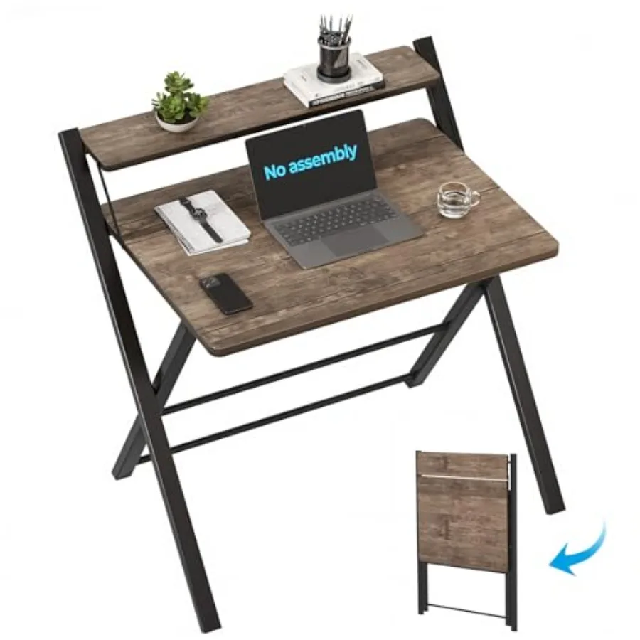 No Assembly Folding Desk 2-Tier Compact Computer Desk with Shelf Space Saving Foldable Table for Home Office Dorm or Apartment
No Assembly Folding Desk 2-Tier Compact Computer Desk with Shelf Space Saving Foldable Table for Home Office Dorm or Apartment