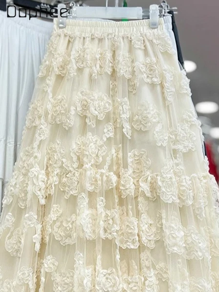 Heavy Industry Three-dimensional Flower Skirt Summer New Mid-length Elastic Waist Tutu Skirt Trendy Fashion Versatile Cake Skirt
Heavy Industry Three-dimensional Flower Skirt Summer New Mid-length Elastic Waist Tutu Skirt Trendy Fashion Versatile Cake Skirt
