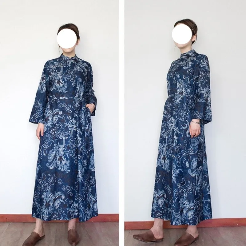 Natural mulberry silk women's long dress,elegant,artistic standing collar, flower color pullover loose long sleeved A line skirt
Natural mulberry silk women's long dress,elegant,artistic standing collar, flower color pullover loose long sleeved A line skirt