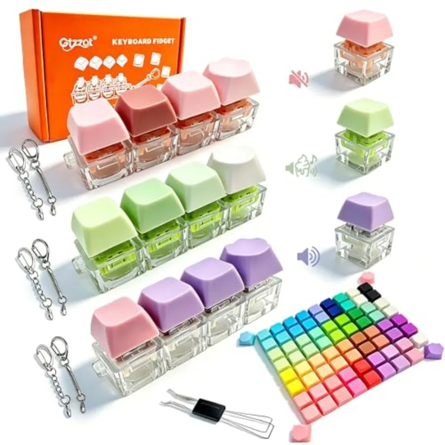 Quality Assurance 6 Pcs Keyboard Fidget Toy in Gift Box—Clicky, Creamy and Silent Stress Relief Clicker Keychain, 75 Colorful R
Quality Assurance 6 Pcs Keyboard Fidget Toy in Gift Box—Clicky, Creamy and Silent Stress Relief Clicker Keychain, 75 Colorful R