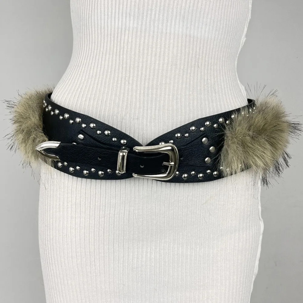 Vintage Waistband Punk Waist Belt PU Leather Dark Black Women Waistband Adjustable Wide Belts
Vintage Waistband Punk Waist Belt PU Leather Dark Black Women Waistband Adjustable Wide Belts
