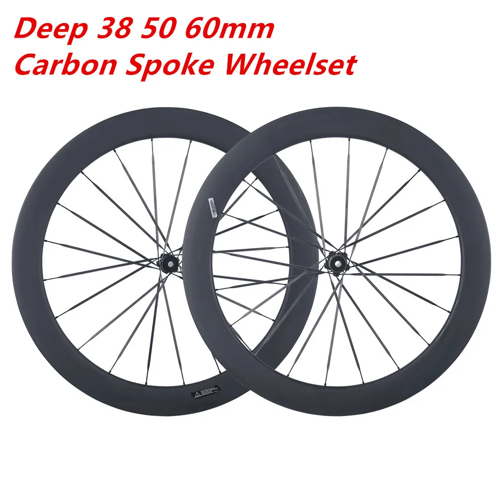700C Carbon Wheelset UCI Approved Carbon Rim Deep 38 50 60 clincher Tubeless Disc Brake Wheels Road Cycling Carbon Spokes Wheels
700C Carbon Wheelset UCI Approved Carbon Rim Deep 38 50 60 clincher Tubeless Disc Brake Wheels Road Cycling Carbon Spokes Wheels