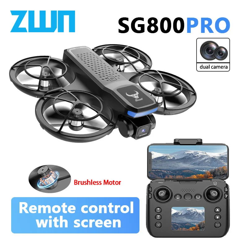 ZWN SG800 PRO Mini Drone Dual Camera 4K HD Aerial Aircraft Screen Remote 360° Flip Brushless Motor FPV Optical Flow Quadcopter
ZWN SG800 PRO Mini Drone Dual Camera 4K HD Aerial Aircraft Screen Remote 360° Flip Brushless Motor FPV Optical Flow Quadcopter