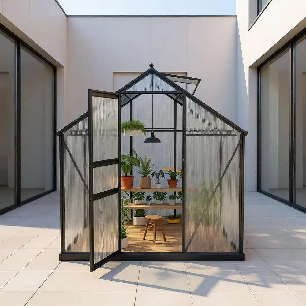 6x6ft Durable Polyethylene Walk-in Greenhouse with Ventilation and Reinforced Frame for Outdoor Gardening
6x6ft Durable Polyethylene Walk-in Greenhouse with Ventilation and Reinforced Frame for Outdoor Gardening