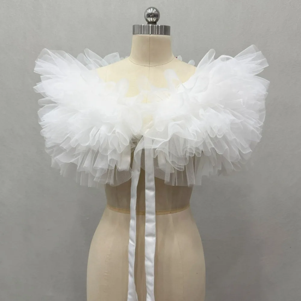 Tulle Ruffle Off-Shoulder Cover Wedding Shawl for Bride накидка на плечи Wedding Dresses Bolero Woman Elegant Bridal Accessories
Tulle Ruffle Off-Shoulder Cover Wedding Shawl for Bride накидка на плечи Wedding Dresses Bolero Woman Elegant Bridal Accessories