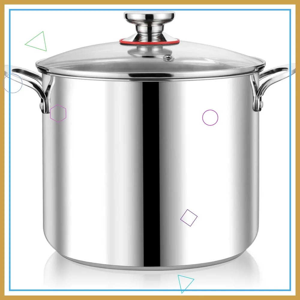12 Quart Stainless Steel Stock Pot with Lid, Large Cookware for Pasta Soup, Induction Gas Electric Stoves, Dishwasher Safe
12 Quart Stainless Steel Stock Pot with Lid, Large Cookware for Pasta Soup, Induction Gas Electric Stoves, Dishwasher Safe