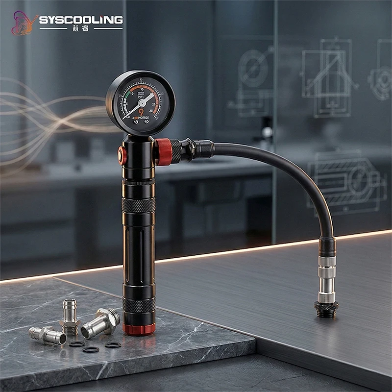 SysCooling PC Water Cooling Leak Tester Air Pressure Detector Custom Loop Sealing Test Tool Liquid Cooler System Meter Gauge
SysCooling PC Water Cooling Leak Tester Air Pressure Detector Custom Loop Sealing Test Tool Liquid Cooler System Meter Gauge