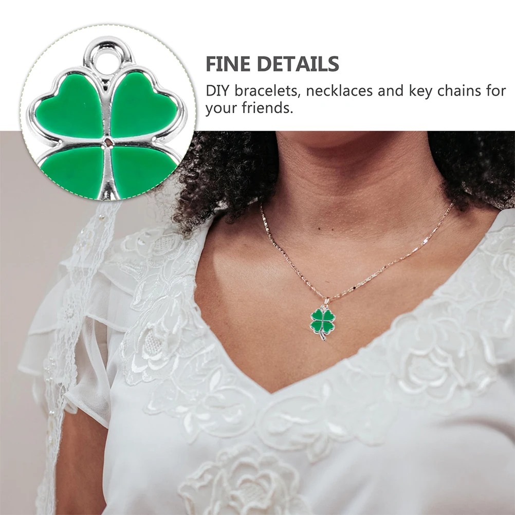 30pcs Four Leaf Charms Silver Green Color Pendant DIY Craft Accessories Jewelry Making Supplies Shamrock Decor Pieces
30pcs Four Leaf Charms Silver Green Color Pendant DIY Craft Accessories Jewelry Making Supplies Shamrock Decor Pieces