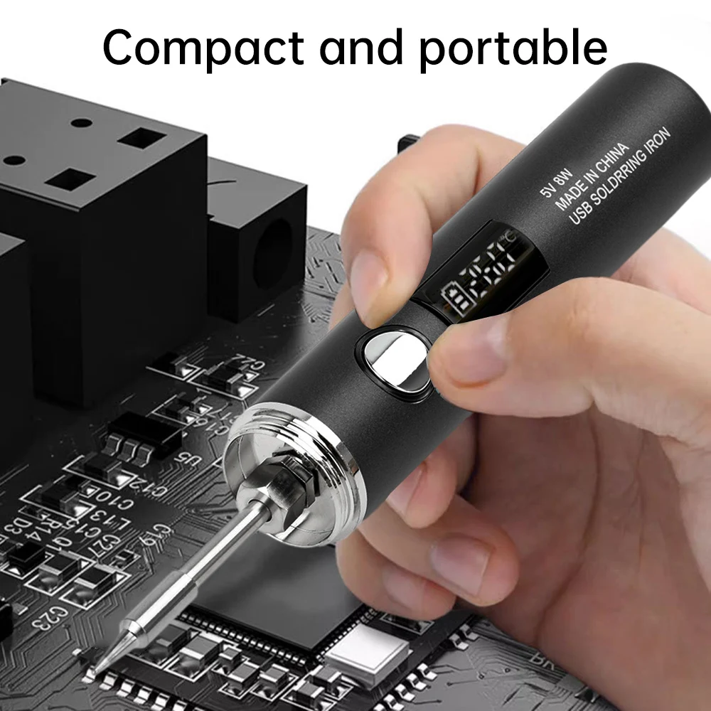 Электрический паяльник USB Type-C, 5 режимов, DC3.7V 2A, с регулировкой температуры 260-420°C, мини-паяльник, набор инструментов для пайки
Электрический паяльник USB Type-C, 5 режимов, DC3.7V 2A, с регулировкой температуры 260-420°C, мини-паяльник, набор инструментов для пайки