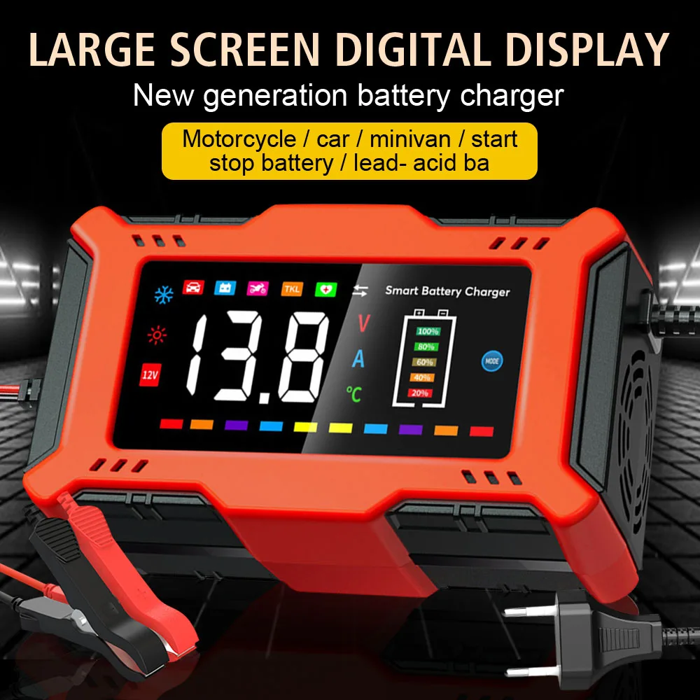 14.6V/12V 6A For Lead Acid / Lithium Iron Battery Pulse Repair Car Battery Charger 90W 110V/240V Input EU US Plug
14.6V/12V 6A For Lead Acid / Lithium Iron Battery Pulse Repair Car Battery Charger 90W 110V/240V Input EU US Plug