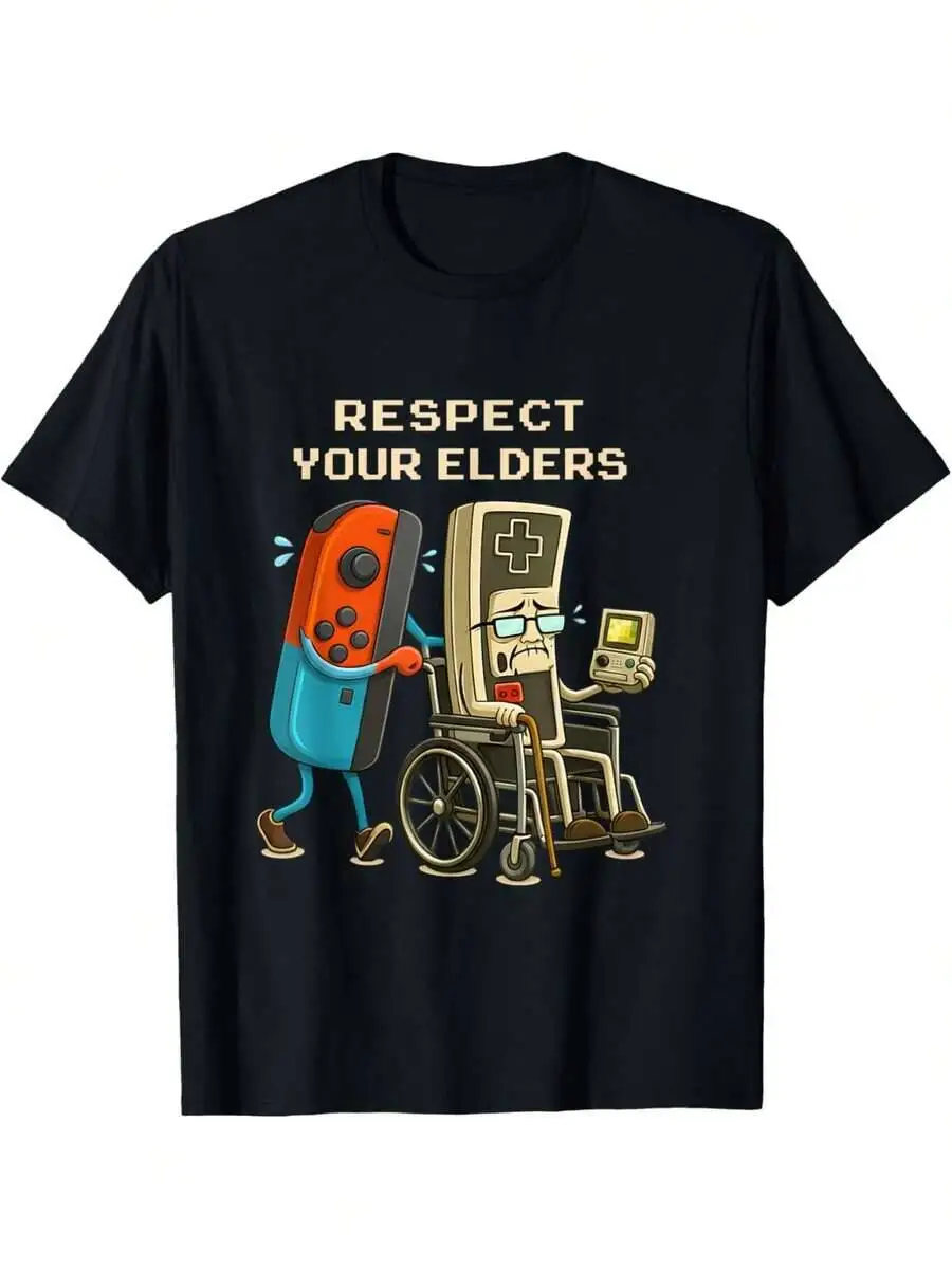 Plus-Size Men's Retro Gaming T-Shirt, Soft Breathable With Design That Respects Elders And Features Game Controller Pattern, A 100% Cotton Trendy Y2K Short-Sleeve Tee-Soft, Quick-Drying, Moisture-Wicking, Great Gift for Christmas or Halloween.
Plus-Size Men's Retro Gaming T-Shirt, Soft Breathable With Design That Respects Elders And Features Game Controller Pattern, A 100% Cotton Trendy Y2K Short-Sleeve Tee-Soft, Quick-Drying, Moisture-Wicking, Great Gift for Christmas or Halloween.