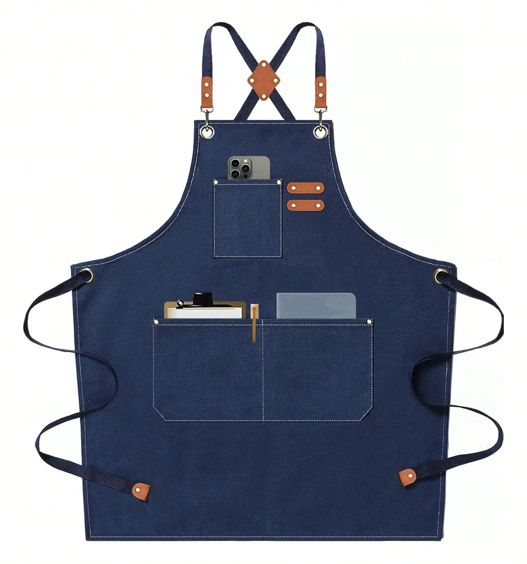 1 Piece Chef Aprons For Men Women With Large Pockets - Cotton Canvas Cross Back Heavy Duty Adjustable Work Apron, Thickened High Quality & Apron, Gardening High Quality Apron, For Kitchen, Garden, Party, Coffee Shop, Restaurant
1 Piece Chef Aprons For Men Women With Large Pockets - Cotton Canvas Cross Back Heavy Duty Adjustable Work Apron, Thickened High Quality & Apron, Gardening High Quality Apron, For Kitchen, Garden, Party, Coffee Shop, Restaurant