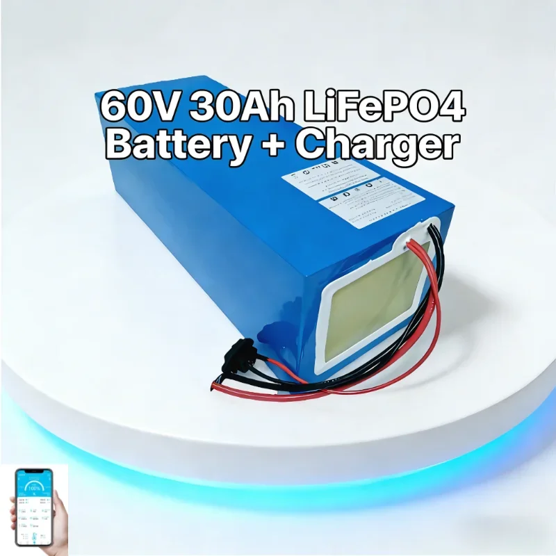 Высокопроизводительная литий-железо-фосфатная (LiFePO4) батарея 60В 30Ач с зарядным устройством – Максимальная мощность, долговечность для тяжелых условий эксплуатации
Высокопроизводительная литий-железо-фосфатная (LiFePO4) батарея 60В 30Ач с зарядным устройством – Максимальная мощность, долговечность для тяжелых условий эксплуатации