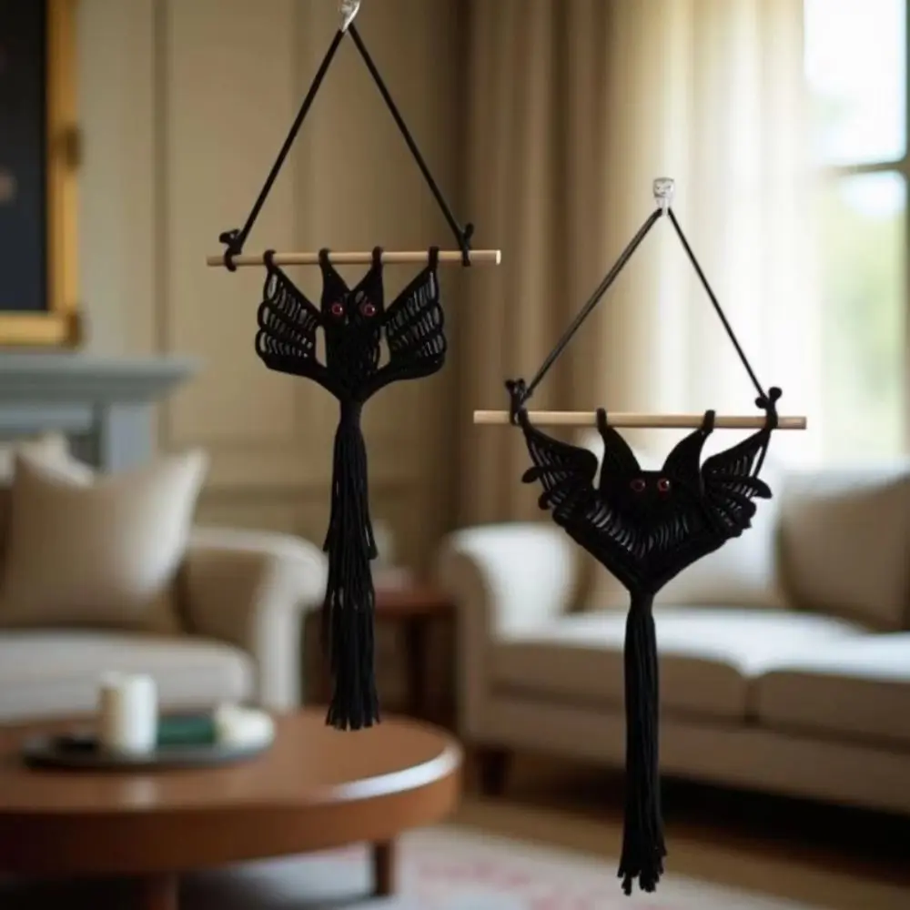 Black Color Bat Hanging Tapestry Hand Woven Easy Install Halloween Bat Macrame Geometric Design Flower Pot Display
Black Color Bat Hanging Tapestry Hand Woven Easy Install Halloween Bat Macrame Geometric Design Flower Pot Display