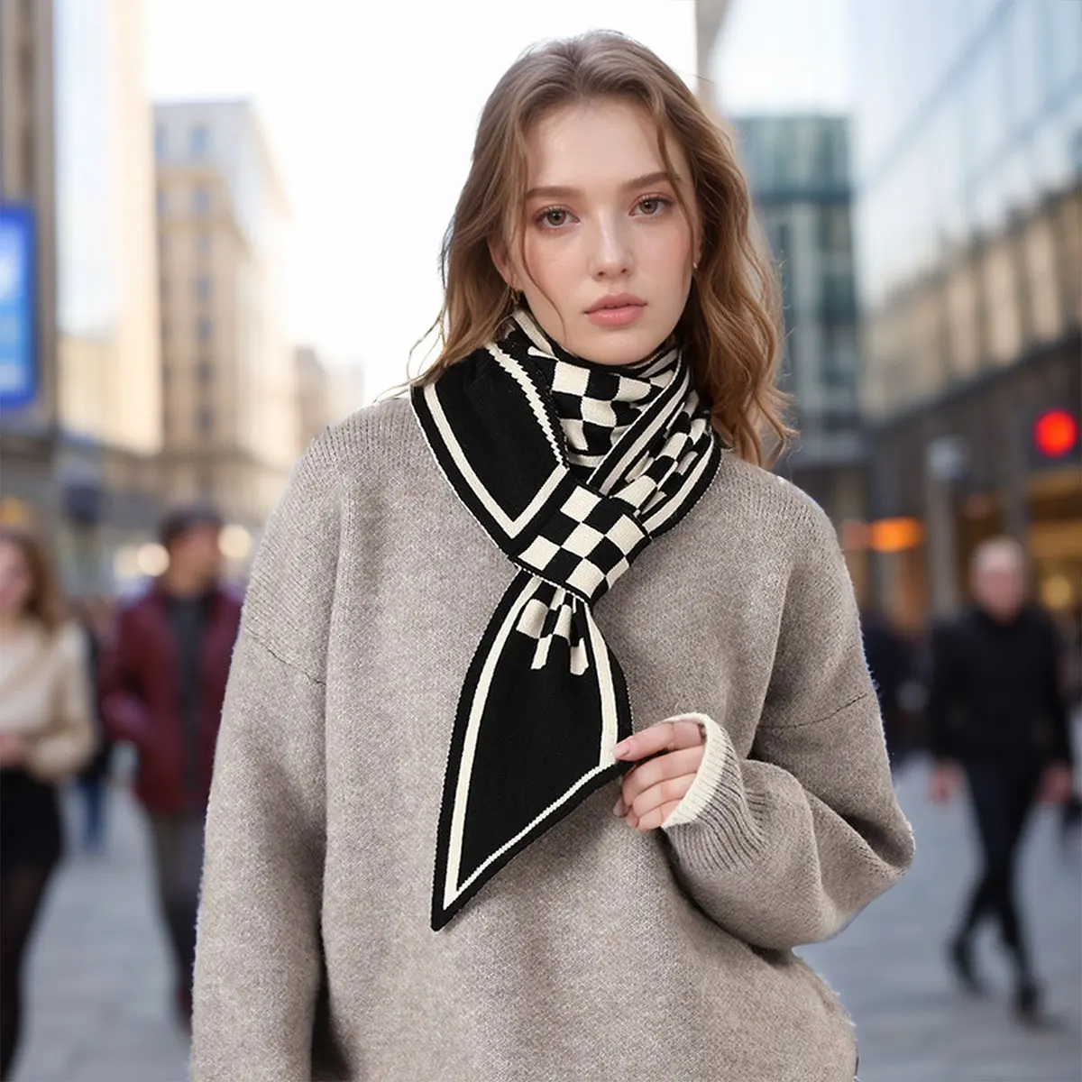 2Pcs Winter Warm Neckerchief Grid Soft Neck Tie Knitted Cross Scarf for Women Small Scarves Plaid Infinity Scarfs Collar Woman
2Pcs Winter Warm Neckerchief Grid Soft Neck Tie Knitted Cross Scarf for Women Small Scarves Plaid Infinity Scarfs Collar Woman
