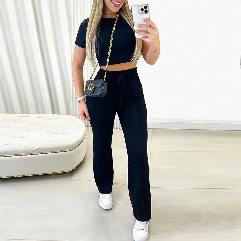 Women's High-Waisted Drawstring Short Sleeve T-Shirt Cute Style Winter Collection Three-Piece Set Long Pants Color
Women's High-Waisted Drawstring Short Sleeve T-Shirt Cute Style Winter Collection Three-Piece Set Long Pants Color
