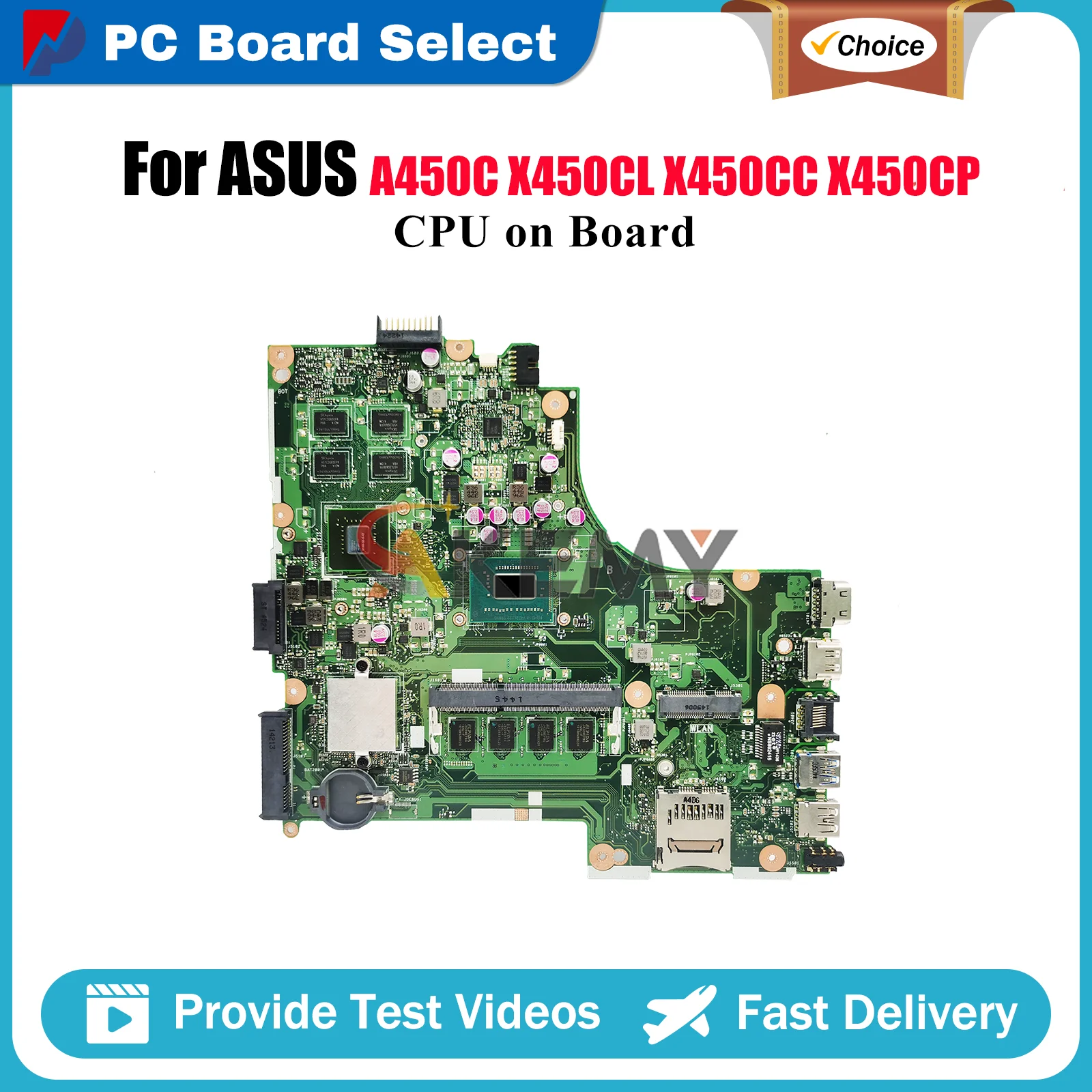 X450CC Laptop Motherboard For ASUS VivoBook A450C X450CC Y481C X450CL X452C K450C X450C X450CP Mainboard With CPU tests OK stk
X450CC Laptop Motherboard For ASUS VivoBook A450C X450CC Y481C X450CL X452C K450C X450C X450CP Mainboard With CPU tests OK stk