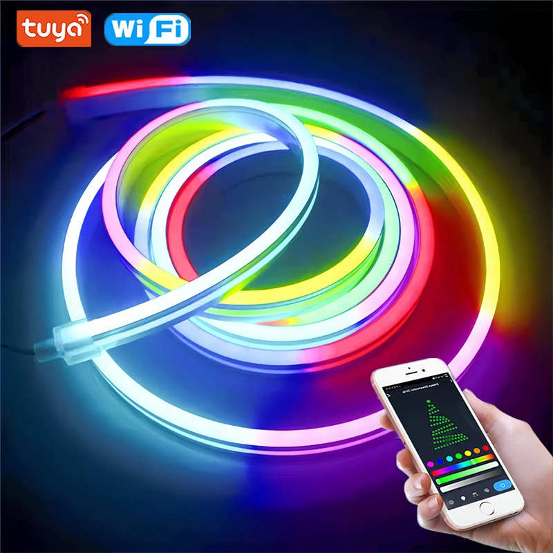DC12V RGBIC Neon LED Strip EU/AU/UK/US plug 96LEDs/m 1M 2M 3M 4M 5M RGBIC Neon Rope Decor Light WiFi Bluetooth Remote control
DC12V RGBIC Neon LED Strip EU/AU/UK/US plug 96LEDs/m 1M 2M 3M 4M 5M RGBIC Neon Rope Decor Light WiFi Bluetooth Remote control