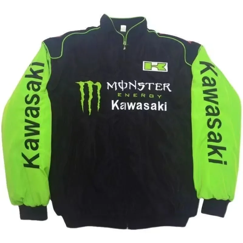 Kawasaki racing suit autumn and winter cotton clothes cycling suit American jacket men's baseball suit women's motorcycle jacket
Kawasaki racing suit autumn and winter cotton clothes cycling suit American jacket men's baseball suit women's motorcycle jacket