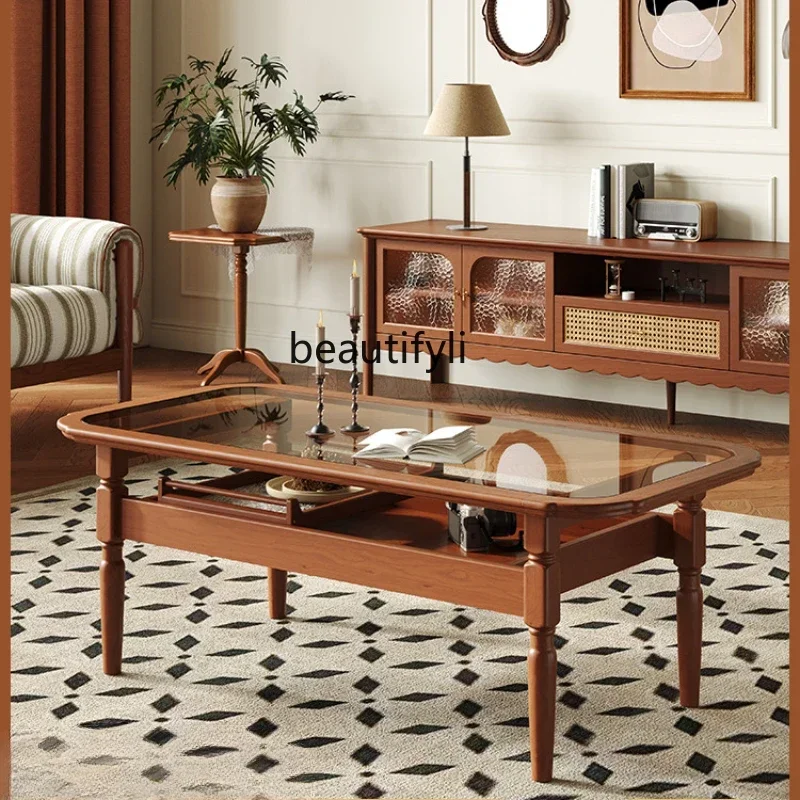 xx59French Solid Wood Coffee Table Living Room High Leg Tea Table Vintage Glass Coffee Table
xx59French Solid Wood Coffee Table Living Room High Leg Tea Table Vintage Glass Coffee Table