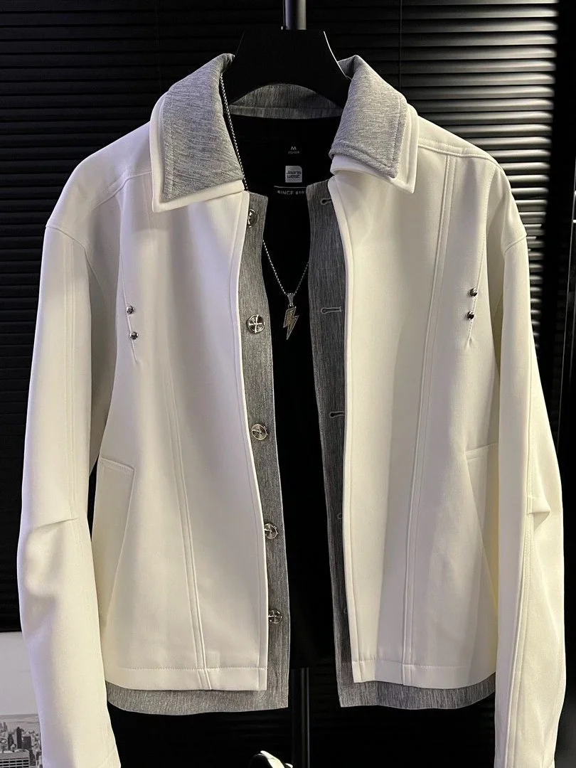 Мужская осенне-зимняя куртка свободного кроя с лоскутным дизайном, отложным воротником, модная молодежная верхняя одежда, универсальный размер
Мужская осенне-зимняя куртка свободного кроя с лоскутным дизайном, отложным воротником, модная молодежная верхняя одежда, универсальный размер