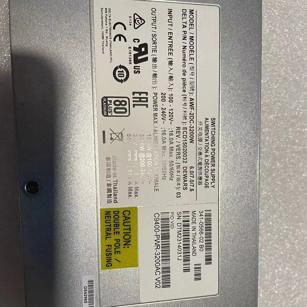 C9400 Series Power Module 341-0566-01 C9400-PWR-3200AC Perfect testing before shipment
C9400 Series Power Module 341-0566-01 C9400-PWR-3200AC Perfect testing before shipment