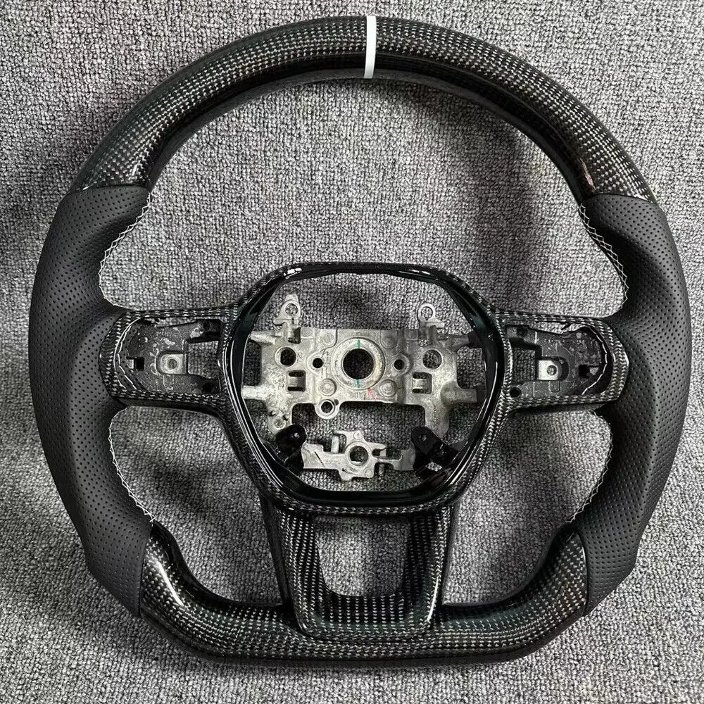 Черный кожаный руль из натурального углеродного волокна для Honda 11-го поколения Civic 2022-25
Черный кожаный руль из натурального углеродного волокна для Honda 11-го поколения Civic 2022-25