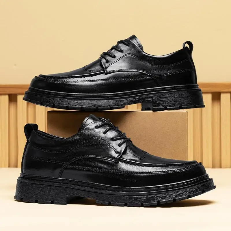 Leather Shoes Men's British Style round Head Leisure Korean Men's Shoes Business Formal Wear Small Leather Party Low Top
Leather Shoes Men's British Style round Head Leisure Korean Men's Shoes Business Formal Wear Small Leather Party Low Top