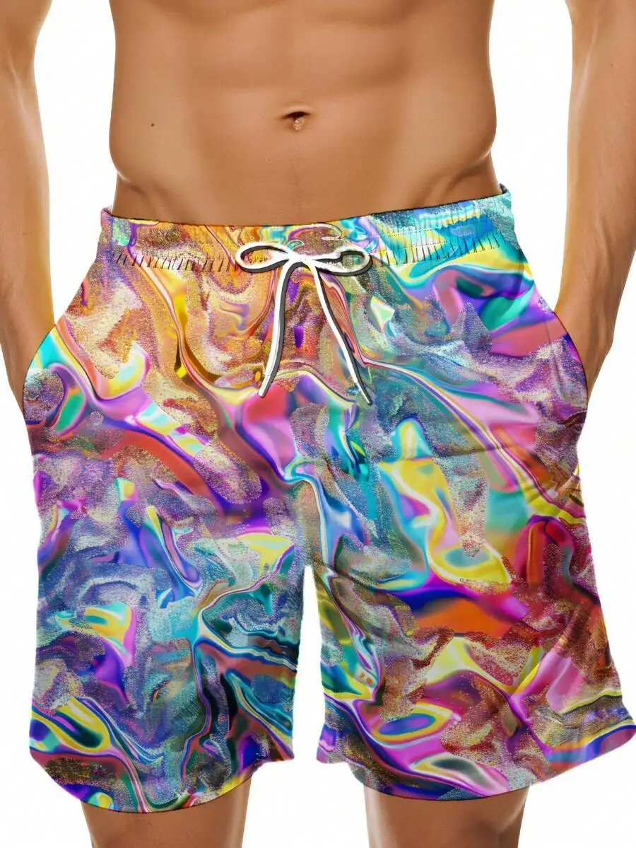 Mens Colorful Abstract Print Quick Dry Swim Trunks With Drawstring Waist
Mens Colorful Abstract Print Quick Dry Swim Trunks With Drawstring Waist