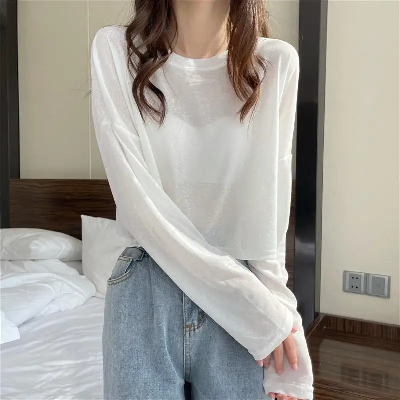 Summer Thin Loose Ice Silk Sun Protection Knitted Shirt Women's Short White Transparent Cover up Air Conditioning Shirt Thin ...
Summer Thin Loose Ice Silk Sun Protection Knitted Shirt Women's Short White Transparent Cover up Air Conditioning Shirt Thin ...