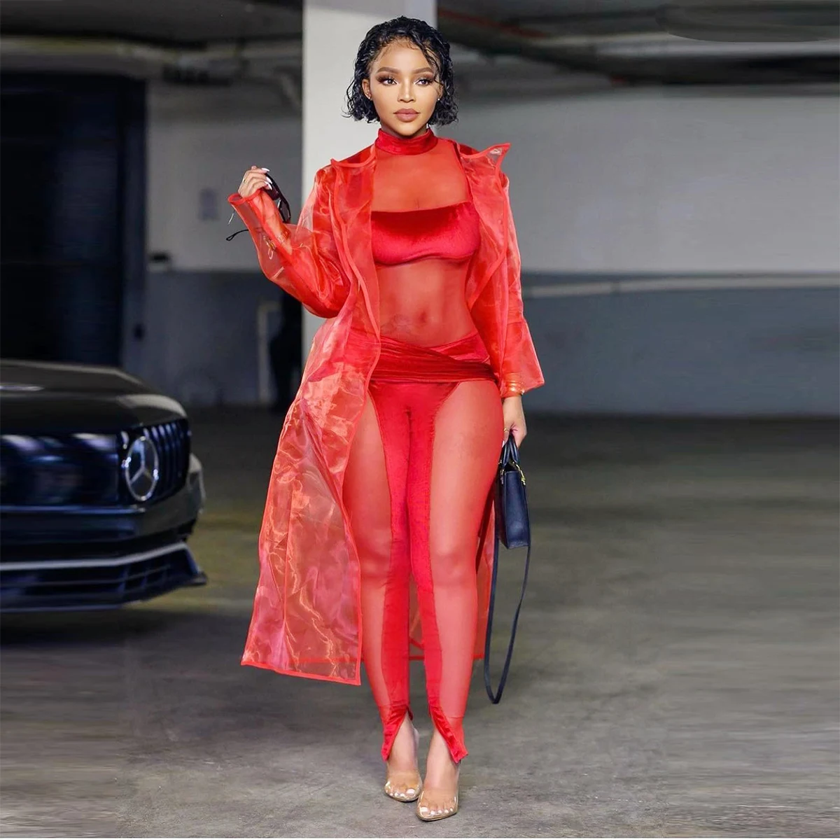 Red Organza See Through Long Coat Long Sleeves Tea Length Overcoat Women Formal Wear Robe De Soiree
Red Organza See Through Long Coat Long Sleeves Tea Length Overcoat Women Formal Wear Robe De Soiree