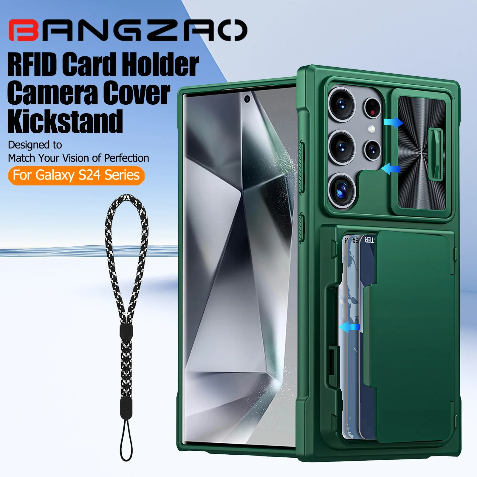 Подставка для Galaxy S24 Plus/24 Ultra Wallet, держатель для RFID-карт, чехол для камеры, прочный противоударный силиконовый чехол на весь корпус, зеленый
Подставка для Galaxy S24 Plus/24 Ultra Wallet, держатель для RFID-карт, чехол для камеры, прочный противоударный силиконовый чехол на весь корпус, зеленый