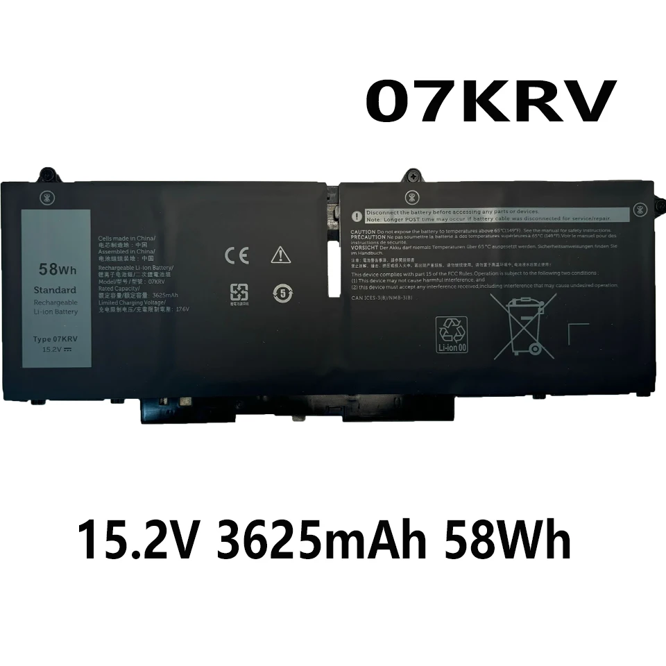 Батарея 07KRV 15,2 V 3625mAh 58Wh для Dell H4PVC Latitude 15 7530 15 7530 112CM 15 7530 8C8J1 15 7530 9K5Y9
Батарея 07KRV 15,2 V 3625mAh 58Wh для Dell H4PVC Latitude 15 7530 15 7530 112CM 15 7530 8C8J1 15 7530 9K5Y9