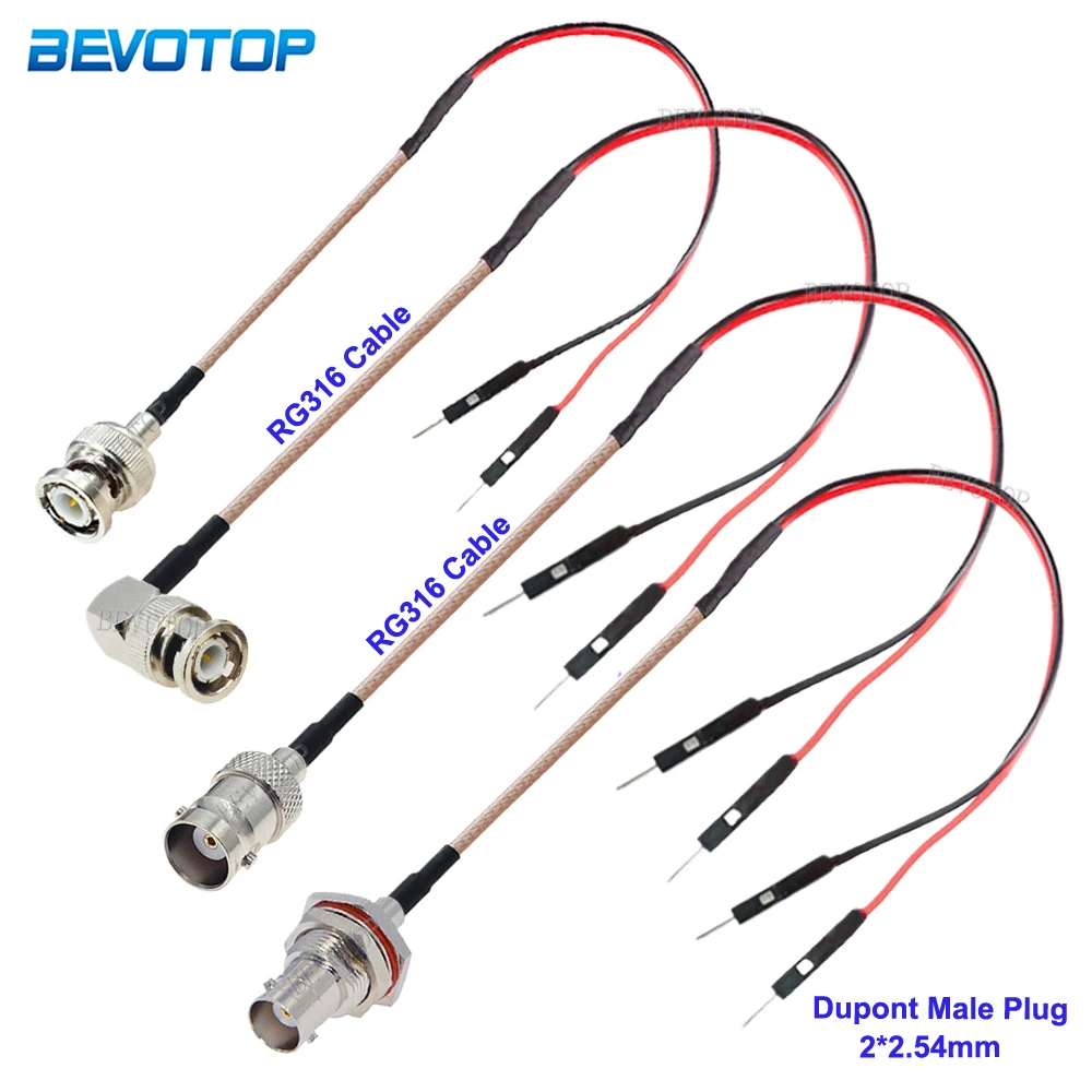 1PCS RG-316 BNC to DuPont Cable Q9 BNC Male / Female to 2 DuPont 2.54mm Male Plug Test Line RG316 Extension Jumper 10CM-20M
1PCS RG-316 BNC to DuPont Cable Q9 BNC Male / Female to 2 DuPont 2.54mm Male Plug Test Line RG316 Extension Jumper 10CM-20M