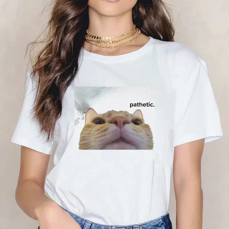 Funny Pathetic Cat Graphic Women T Shirts 2025 Summer Fashion Casual Short Sleeve T-shirt O-Neck Oversized Clothing Top Y2k Tee
Funny Pathetic Cat Graphic Women T Shirts 2025 Summer Fashion Casual Short Sleeve T-shirt O-Neck Oversized Clothing Top Y2k Tee